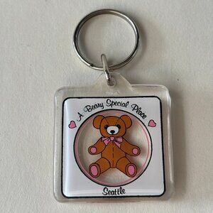Vtg Teddybear Seattle Keychain